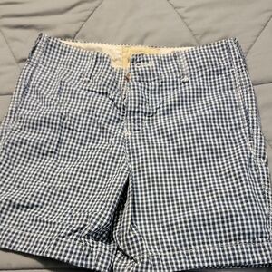 Hollister Men's 30W Blue and White Plaid Shorts Eu